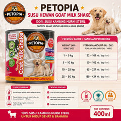 PETOPIA Susu Anjing Goat Milk Shake 100% 400ml no type Tidak ada merek 