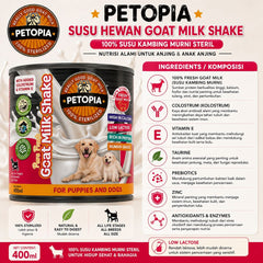 PETOPIA Susu Anjing Goat Milk Shake 100% 400ml no type Tidak ada merek 