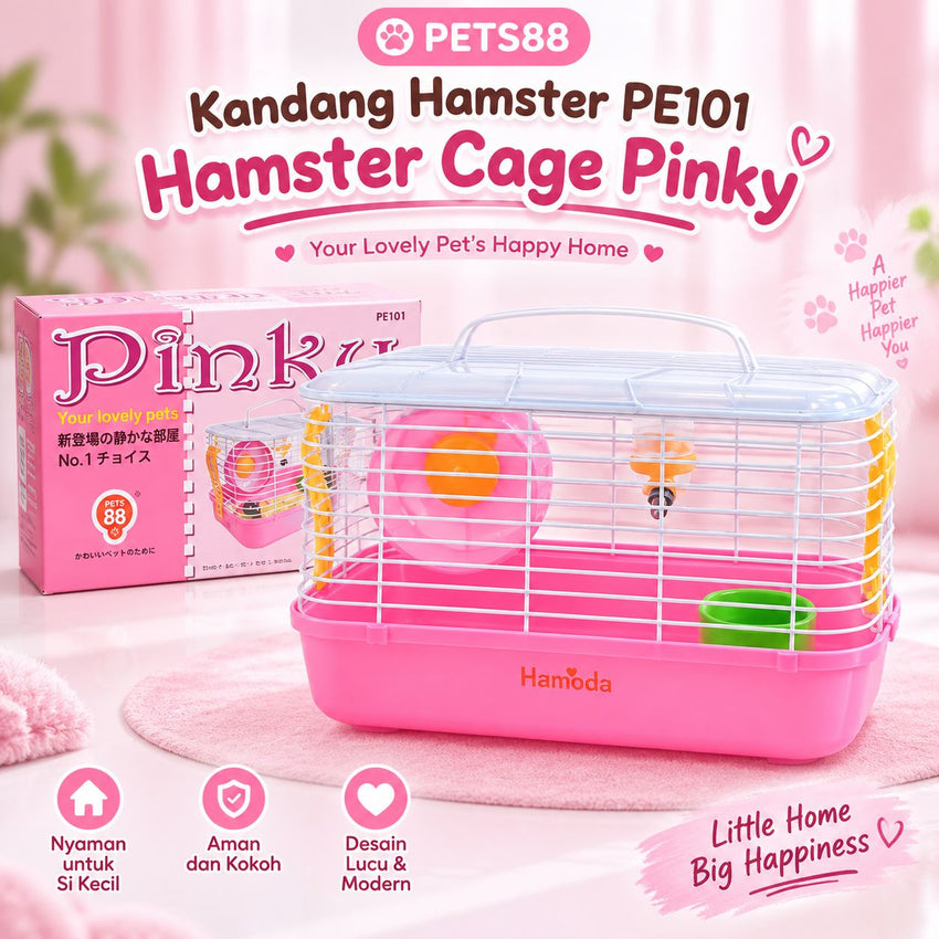 PETS88 Kandang Hamster PE101 Hamster Cage Pinky no type Tidak ada merek 