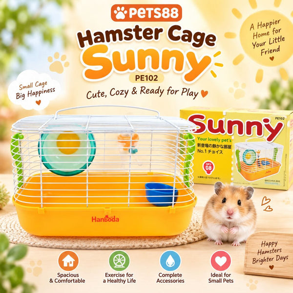 PETS88 Kandang Hamster PE102 Hamster Cage Sunny no type Tidak ada merek 