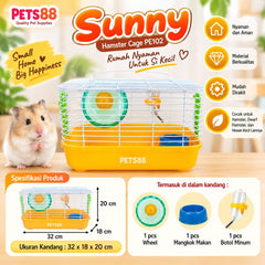 PETS88 Kandang Hamster PE102 Hamster Cage Sunny no type Tidak ada merek 