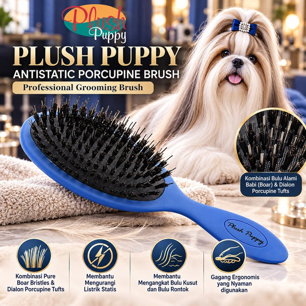 PLUSHPUPPY Sisir Anjing Antistatic Porcupine Brush Grooming Tools Tidak ada merek 