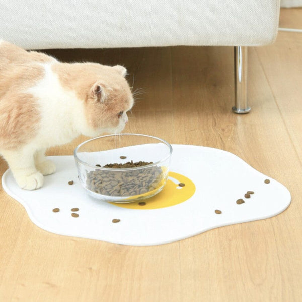 PURLAB Karpet Makan Anjing Kucing Placemat Poached Egg Pet Bowl Pur Lab 