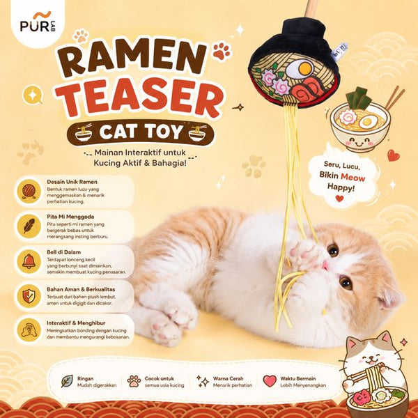 PURLAB Mainan Kucing Cat Wand Teaser Noodle no type Tidak ada merek 