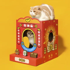 PURLAB Mainan Kucing Temple of Wealth Cat Scratching Board Cat House and Tree Pur Lab 
