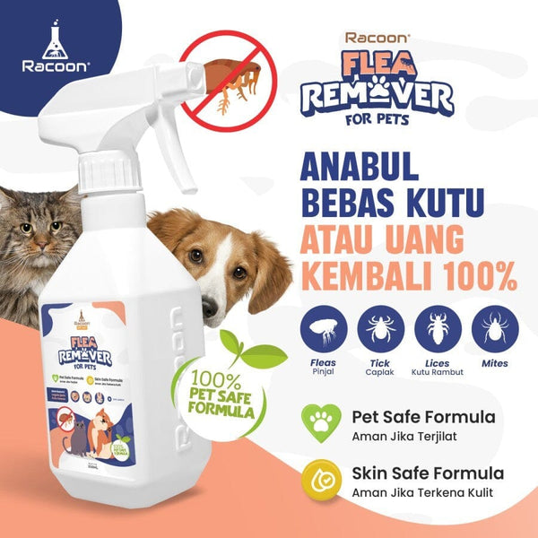RACOON Obat Kutu Anjing Kucing Flea Remover Spray 250ml no type Pet Republic Indonesia 
