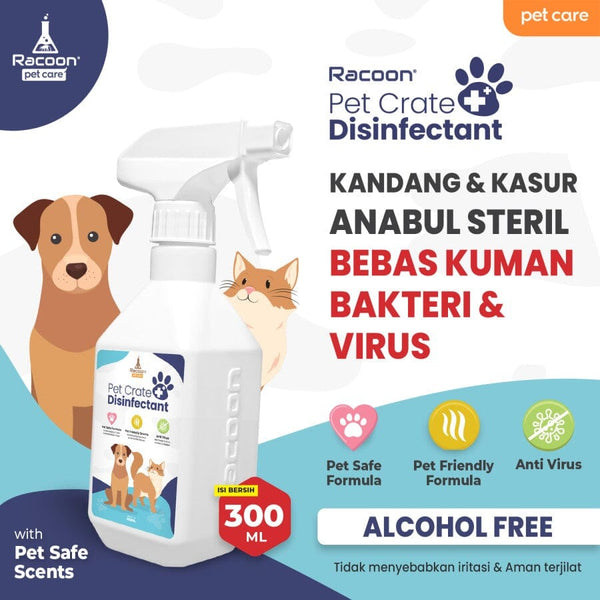 RACOON Pembersih Kandang Pet Crate Disinfectant Spray 300ml no type Pet Republic Indonesia 