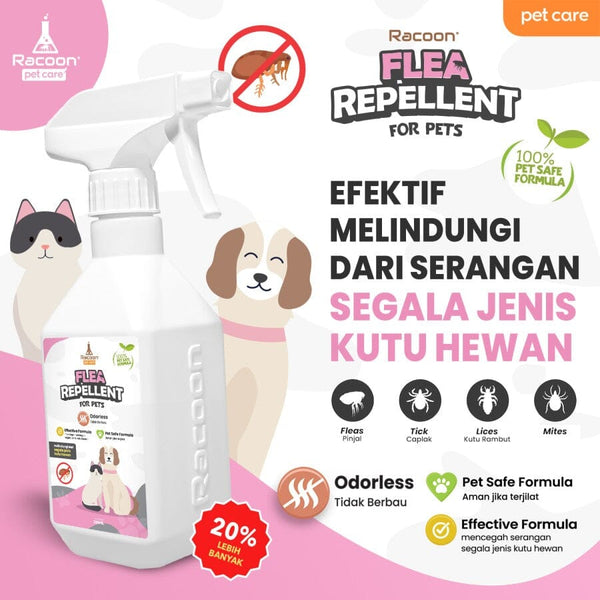RACOON Pencegah Kutu Flea Repellent Spray 300ml Grooming Medicated Care Pet Republic Indonesia 