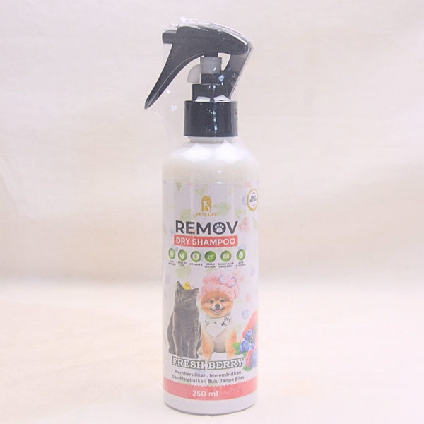 REMOV Dry Shampoo Fresh Berry 250ml Grooming Shampoo and Conditioner Remov 