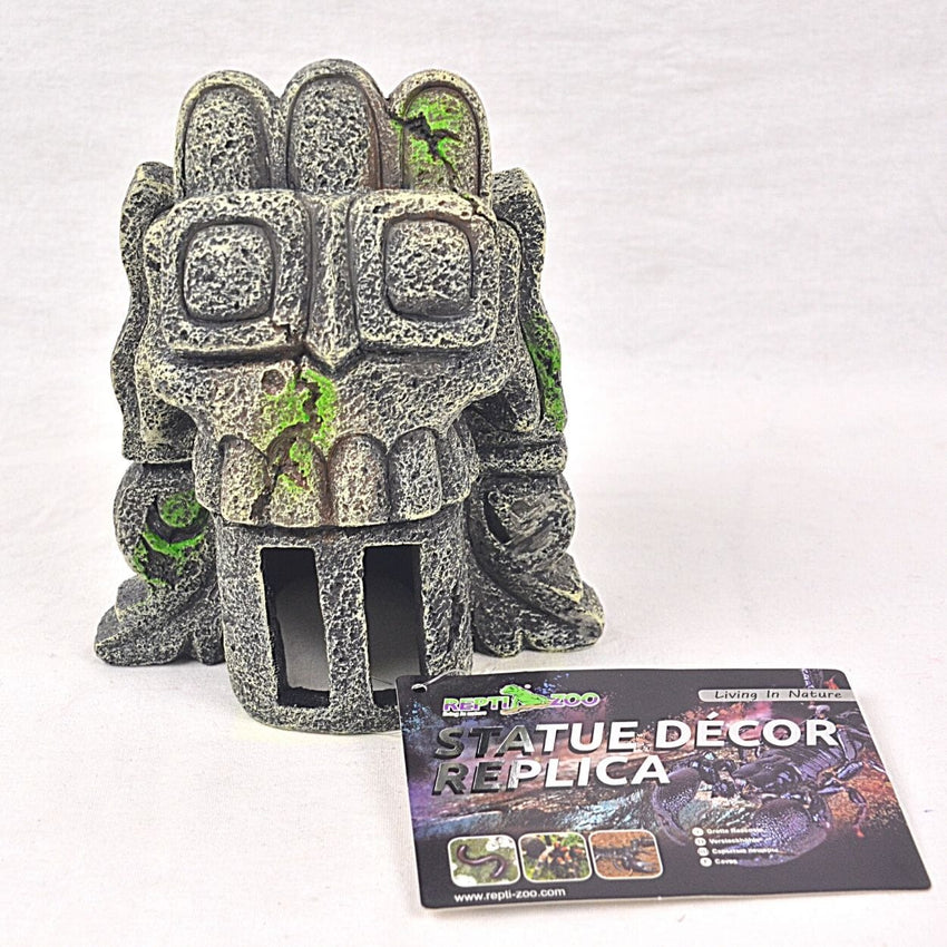 REPTIZOO Tempat Hiding Reptil STATUE Decor Replica ROCK Face 14.2cm no type Tidak ada merek 