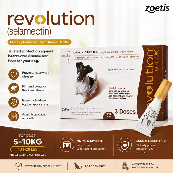 REVOLUTION Obat Kutu Anjing BROWN 0,50ml 1pcs no type Tidak ada merek 