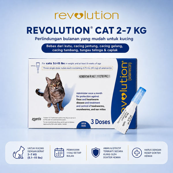 REVOLUTION Obat Kutu Kucing BLUE 0.75ml 1pcs no type Tidak ada merek 