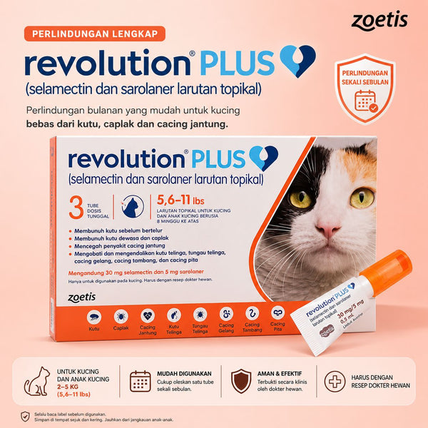 REVOLUTION Obat Kutu Kucing Plus 0,5ml ORANGE 1pcs no type Tidak ada merek 