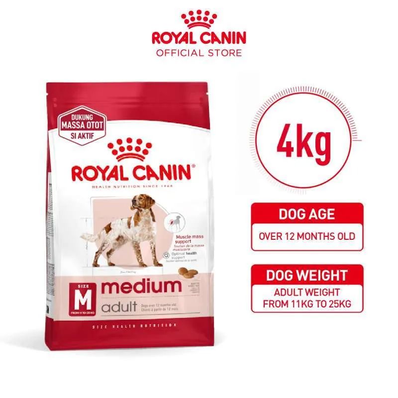 ROYALCANIN Makanan Anjing Trah Sedang Medium Breed 4kg no type Tidak ada merek 