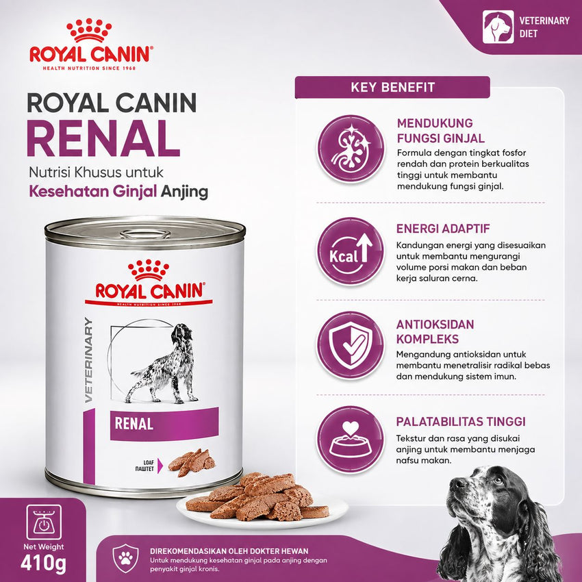 ROYALCANIN Makanan Basah Anjing Renal 410g no type Tidak ada merek 