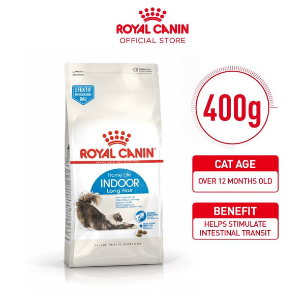 ROYALCANIN Makanan Kucing Feline Indoor LONG Hair 400gr no type Tidak ada merek 