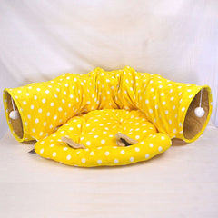 MAME Mainan Kucing Tunnel Pillow Half Yellow
