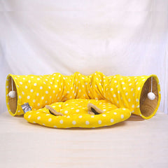 MAME Mainan Kucing Tunnel Pillow Half Yellow
