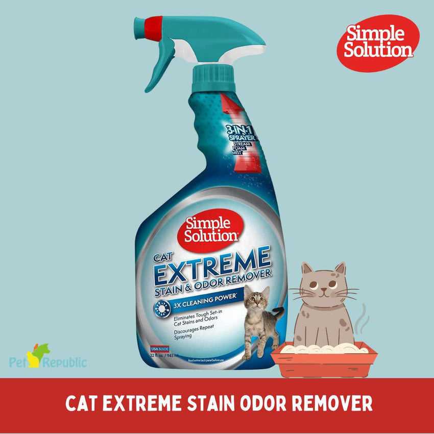 SIMPLESOLUTION Pembersih Kandang Kucing Extreme Stain Odor Remover no type Tidak ada merek 