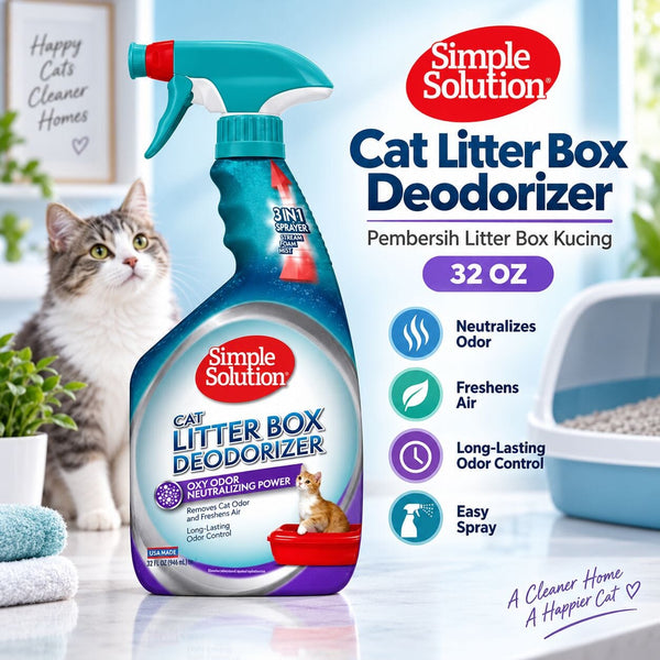 SIMPLESOLUTION Pembersih Litter Box Kucing Litter Box Deodorizer 32OZ no type Tidak ada merek 