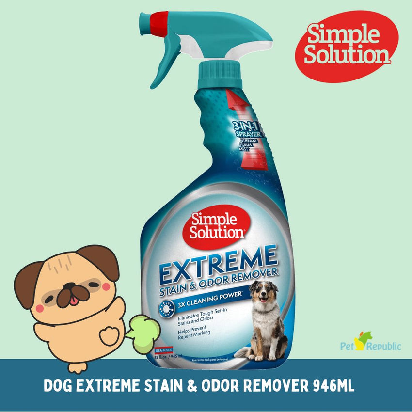 SIMPLESOLUTION Penghilang Bau Dog Extreme Stain And Odor Remover 946ml Dog Sanitation Tidak ada merek 