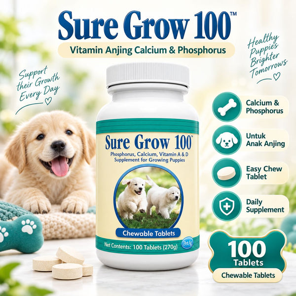 SUREGROW Vitamin Anjing Calcium and Phosphorus 100tab no type Tidak ada merek 