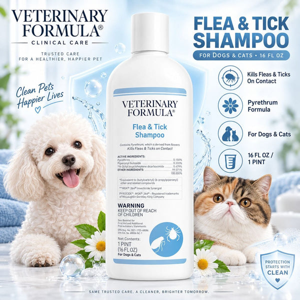 SYNERGYLABS Shampoo Anjing Kutu VFCC Flea Tick Shampoo 16oz Grooming Medicated Care NoBrand 