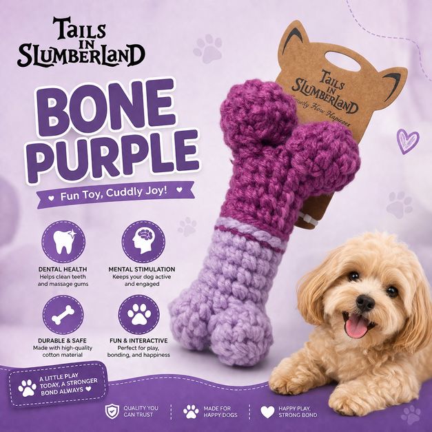 TAILSINSLUMBERLAND Mainan Anjing Bone Purple Dog Toy Tidak ada merek 