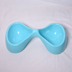 Tempat Makan Anjing TOPINDO PB110 Bowtie Double Bowl BLUE 30cm Pet Bowl Topindo 