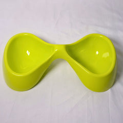 Tempat Makan Anjing TOPINDO PB110 Bowtie Double Bowl GREEN 30cm Pet Bowl Topindo 