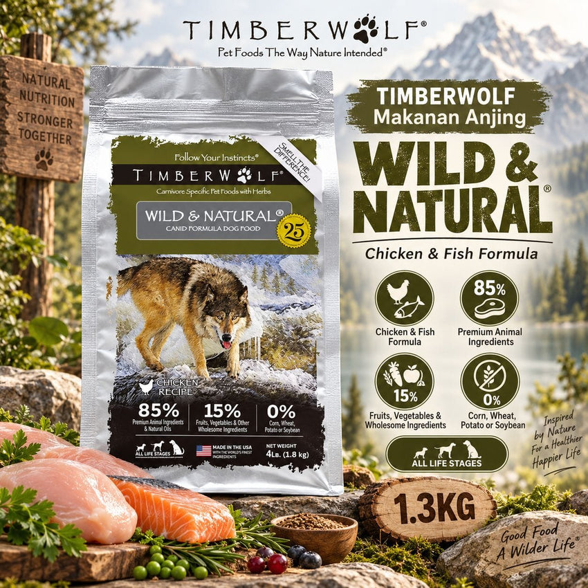 TIMBERWOLF Makanan Anjing WILD And Natural 1.3kg no type Tidak ada merek 