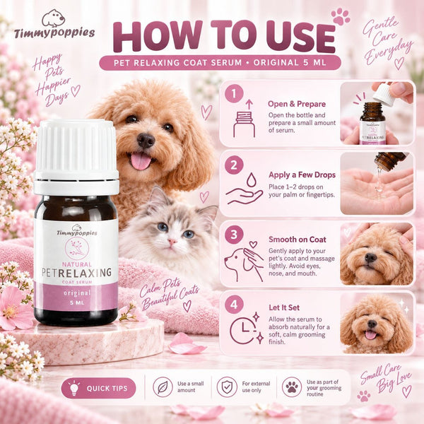 TIMMYPOPPIES Pet Relaxing Coat Serum 5ml Grooming Pet Care NoBrand 