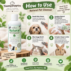 TIMMYPOPPIES Shampoo Anjing Kucing Natural Pet Cleanser 500ml Grooming Shampoo and Conditioner Timmypoppies 
