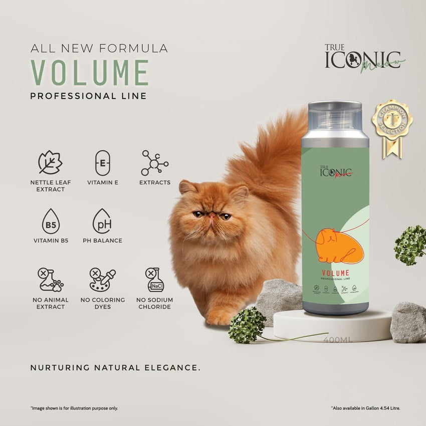 TRUEICONIC Shampoo Kucing Meow Volume Shampoo 400ml Grooming Shampoo and Conditioner True Iconic 