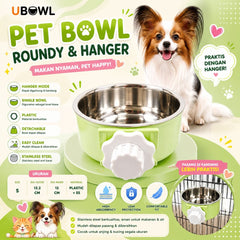 UBOWL UB1 Tempat Makan Pet Bowl Roundy And Hanger Green Pet Bowl Tidak ada merek 
