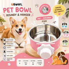 UBOWL UB1 Tempat Makan Pet Bowl Roundy And Hanger Pink Pet Bowl Tidak ada merek 
