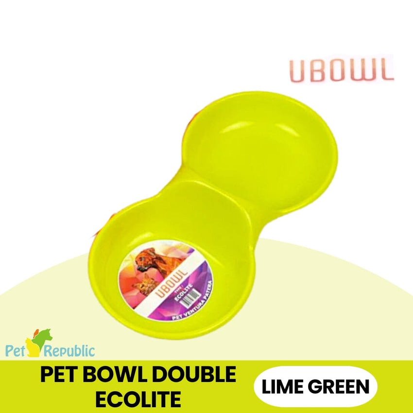UBOWL UB2 Tempat Makan Hewan Pet Bowl Ecolite Double Blue no type Tidak ada merek Lime green 