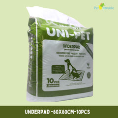 UNIPET Alas Kandang Underpad 60x60cm 10pcs Dog Sanitation Tidak ada merek 