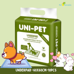 UNIPET Alas Kandang Underpad 60x60cm 10pcs Dog Sanitation Tidak ada merek 