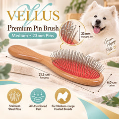 VELLUS Sisir Anjing Kucing Pin Brush Medium no type Tidak ada merek 