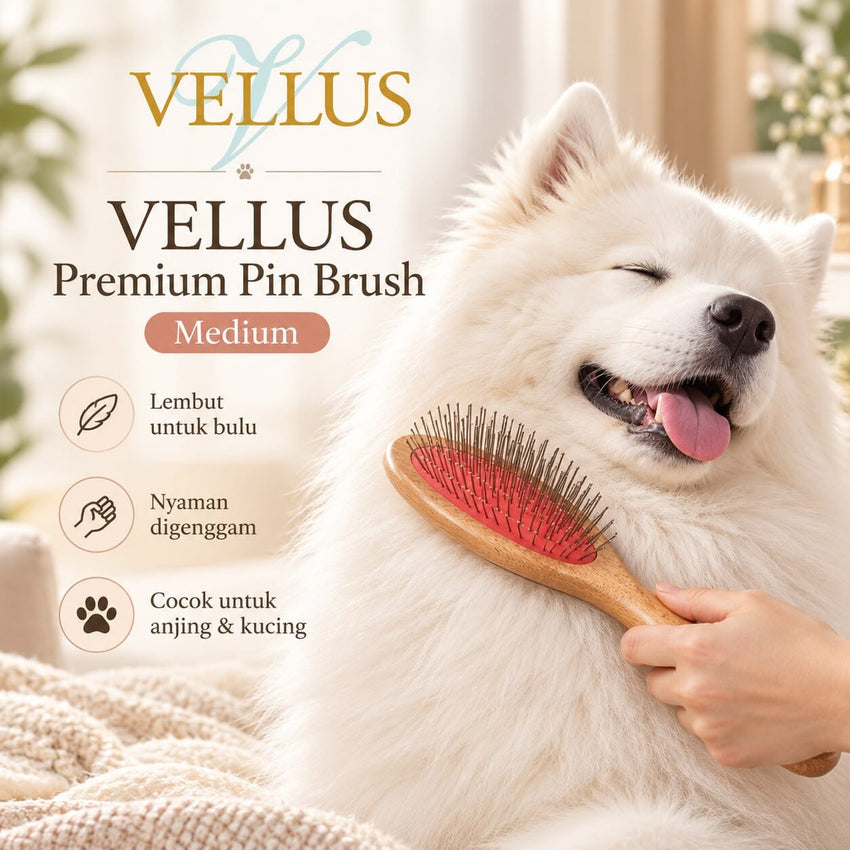 VELLUS Sisir Anjing Kucing Pin Brush Medium no type Tidak ada merek 