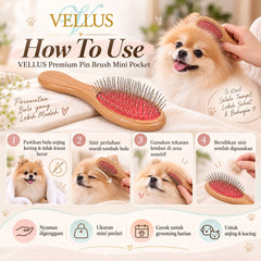 VELLUS Sisir Anjing Kucing Pin Brush Mini Pocket no type Tidak ada merek 