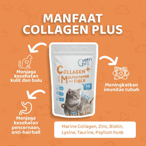 VETRIPRO Vitamin Kucing Collagen Plus For Cat 30pcs Pet Vitamin and Supplement Vetripro 