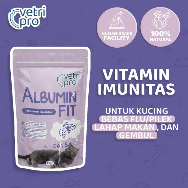 VETRIPRO Vitamin Kucing Imunitas Albumin Fit 25gr Pet Vitamin and Supplement Vetripro 