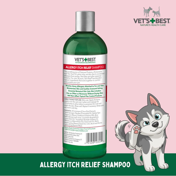 VETSBEST Shampoo Anjing Allergy Itch Relief Shampoo 470ml Grooming Medicated Care Tidak ada merek 