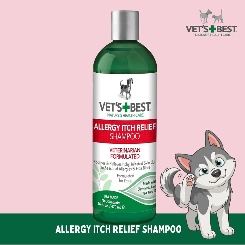 VETSBEST Shampoo Anjing Allergy Itch Relief Shampoo 470ml Grooming Medicated Care Tidak ada merek 