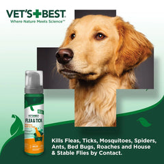 VETSBEST Shampoo Anjing Flea and Tick Waterless Bath 236ml Grooming Medicated Care Tidak ada merek 