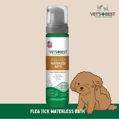 VETSBEST Shampoo Anjing Flea and Tick Waterless Bath 236ml Grooming Medicated Care Tidak ada merek 