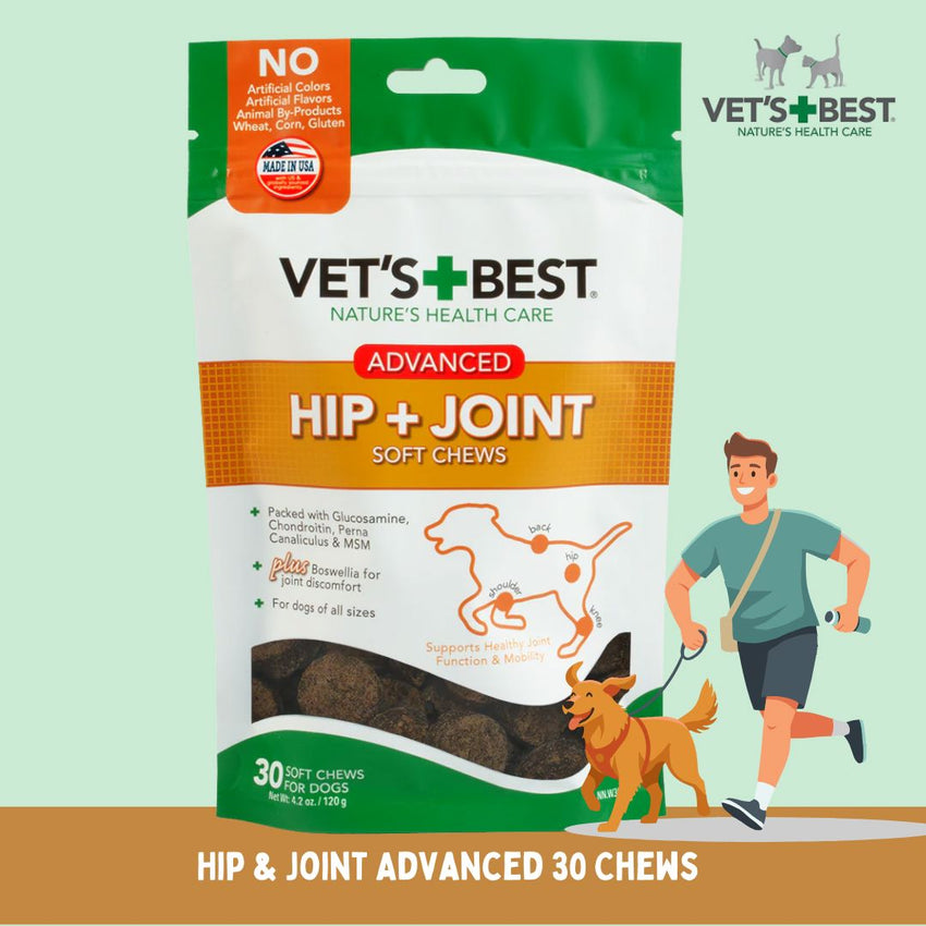 VETSBEST Vitamin Anjing Hip and Joint Advance Support 30Chews Pet Vitamin & Supplement Tidak ada merek 