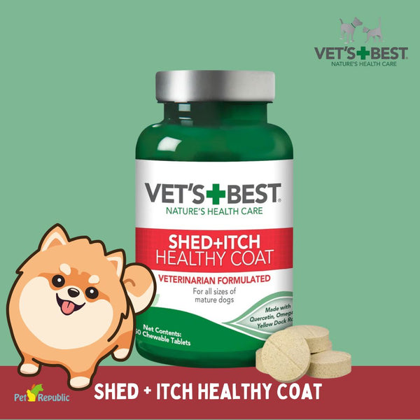 VETSBEST Vitamin Anjing Kucing Healthy Coat Shed and Itch 50 tab no type Tidak ada merek 